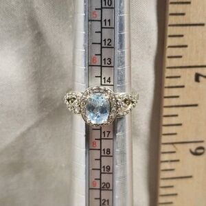 Sterling Silver/Aquamarine Ring Size 7 Marked/Tested+ Aries Birthstone